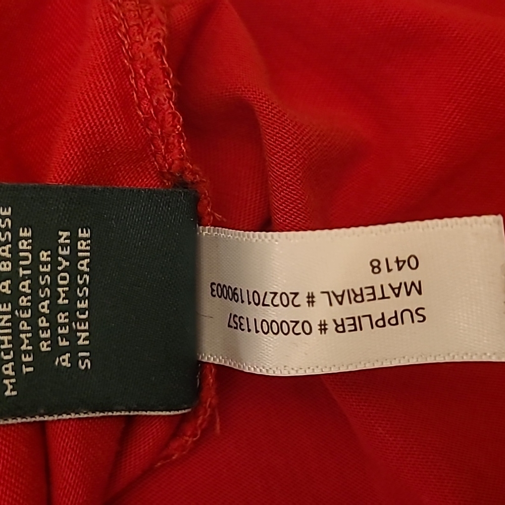 Lauren Ralph Lauren Red 100% Cotton Three Quarter Blouse - Picture 9 of 11